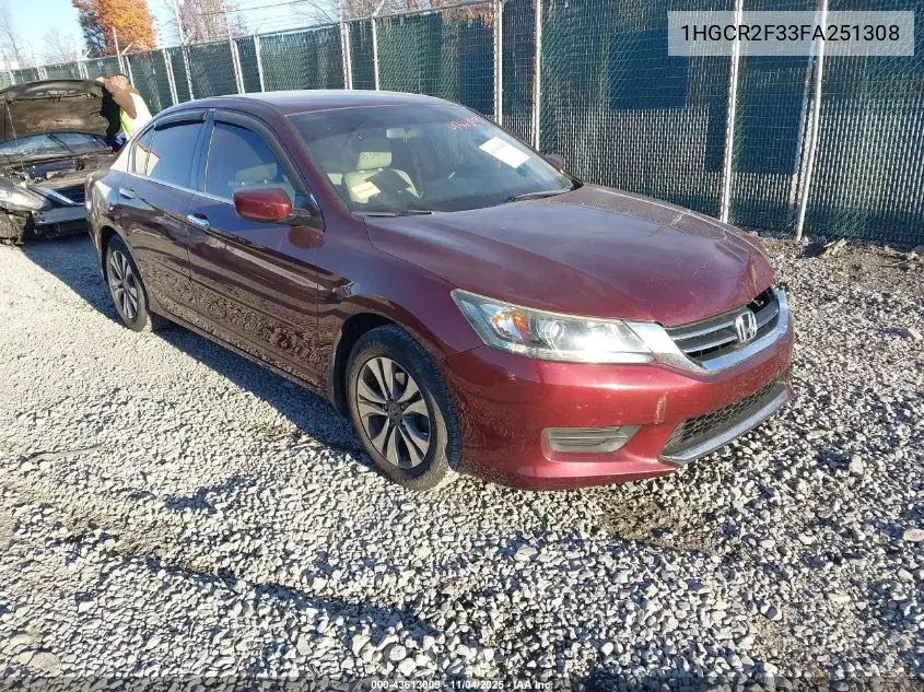 1HGCR2F33FA251308 2015 Honda Accord Lx