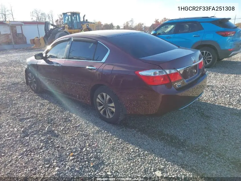 1HGCR2F33FA251308 2015 Honda Accord Lx