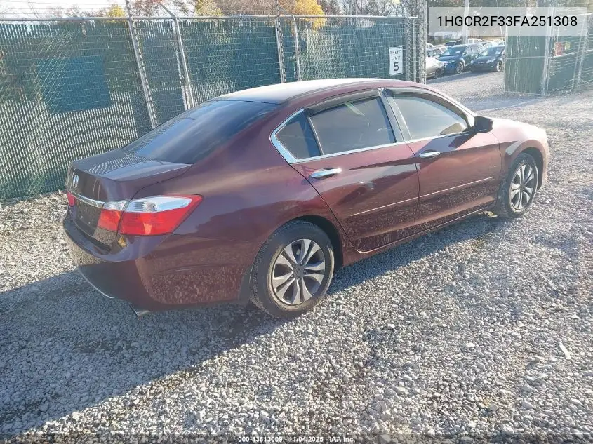1HGCR2F33FA251308 2015 Honda Accord Lx