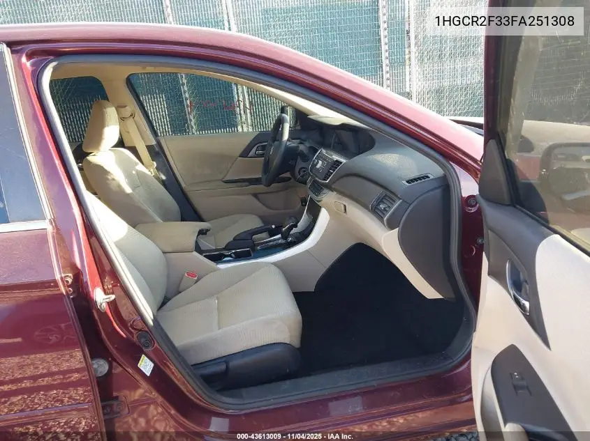 1HGCR2F33FA251308 2015 Honda Accord Lx