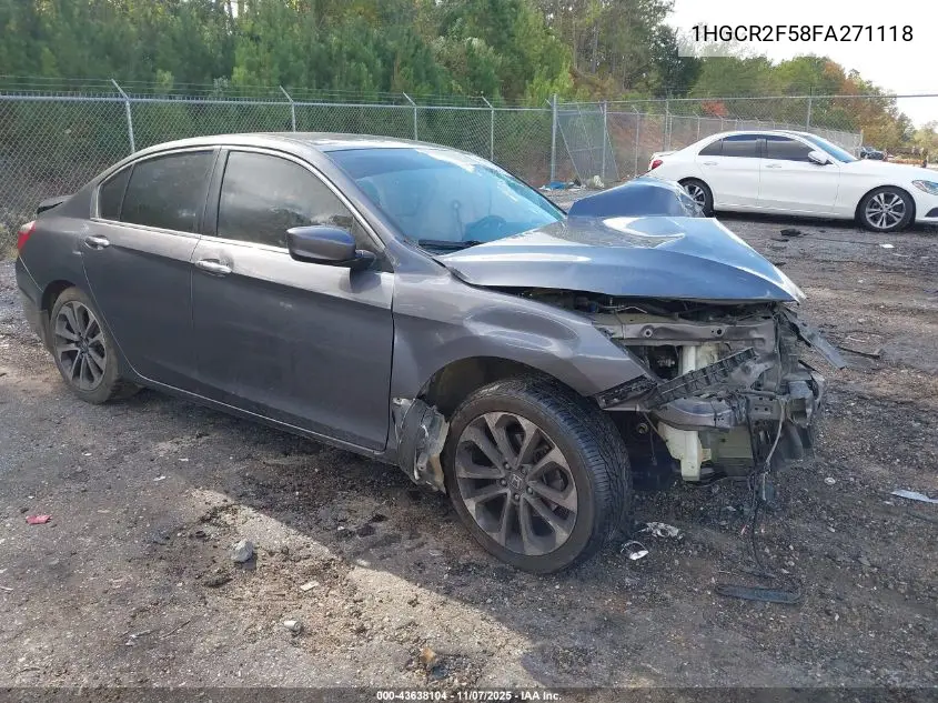 1HGCR2F58FA271118 2015 Honda Accord Sport
