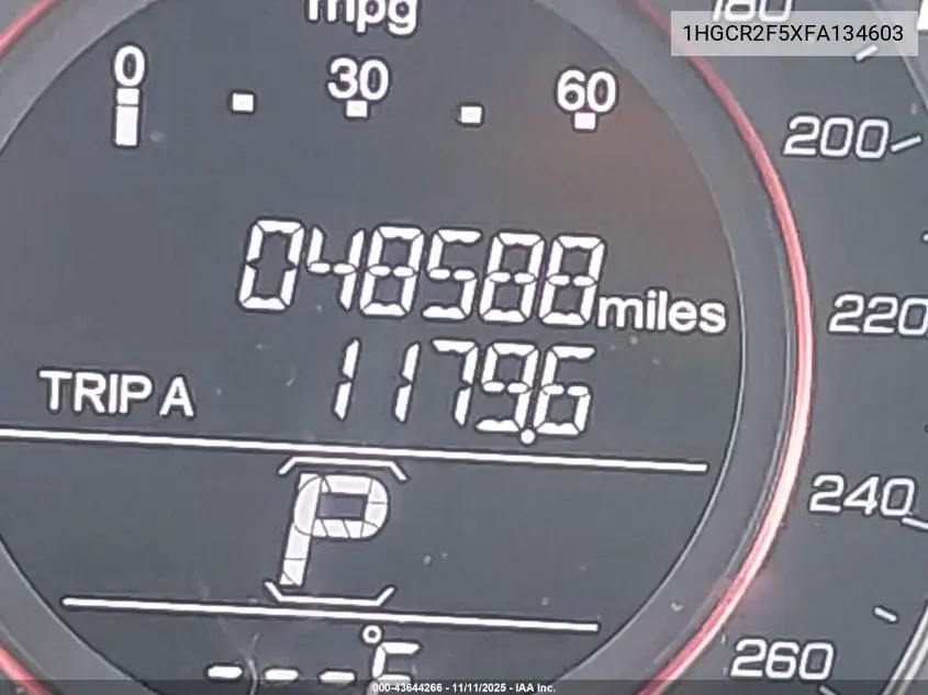 1HGCR2F5XFA134603 2015 Honda Accord Sport