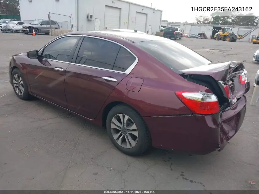1HGCR2F35FA243162 2015 Honda Accord Lx