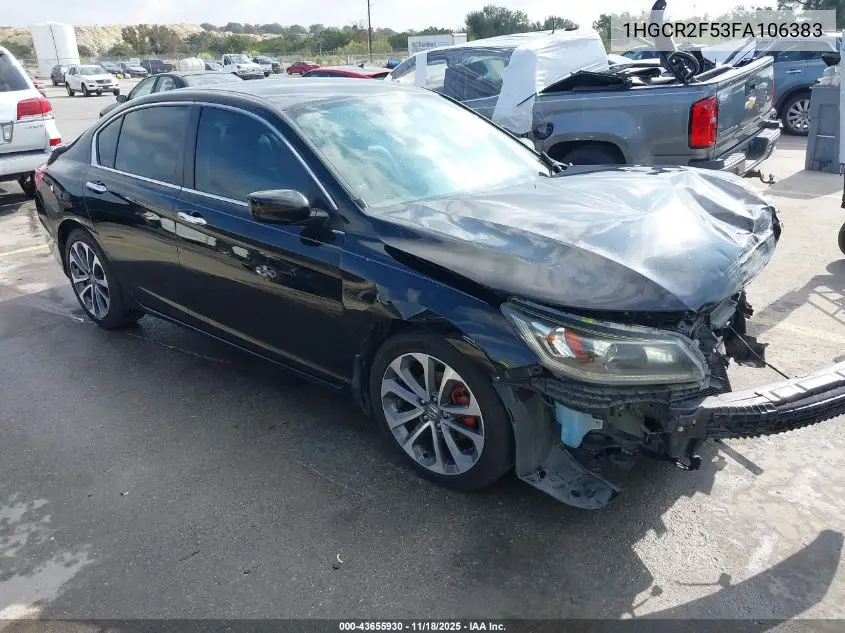 1HGCR2F53FA106383 2015 Honda Accord Sport