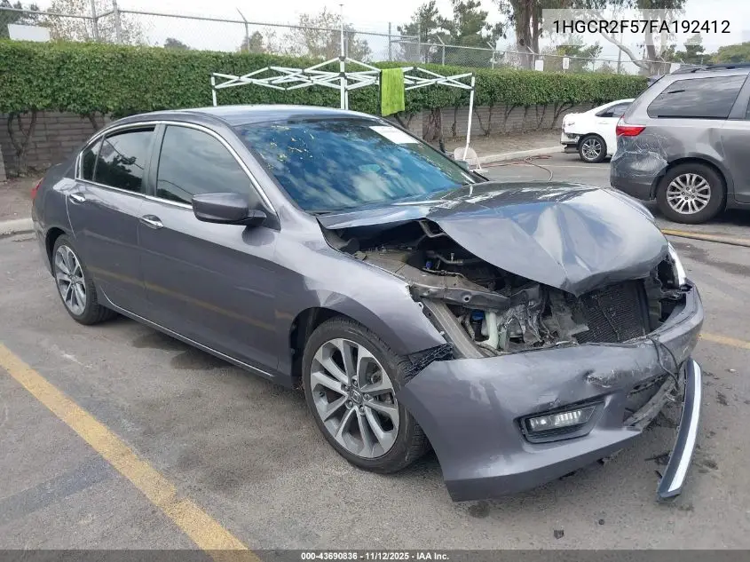 1HGCR2F57FA192412 2015 Honda Accord Sport