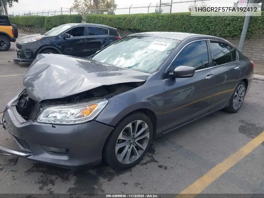 1HGCR2F57FA192412 2015 Honda Accord Sport