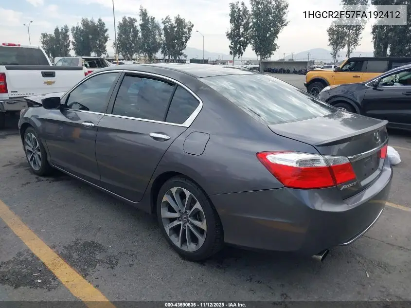 1HGCR2F57FA192412 2015 Honda Accord Sport