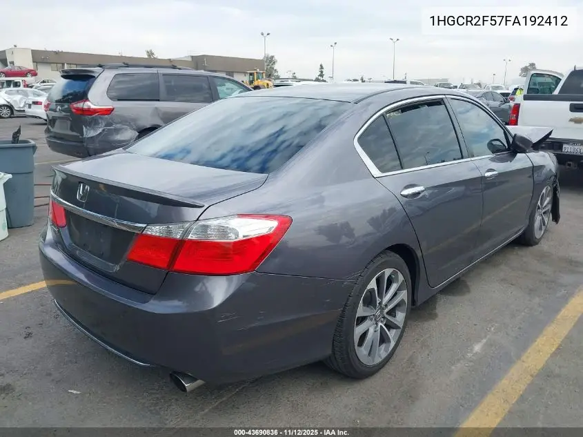 1HGCR2F57FA192412 2015 Honda Accord Sport