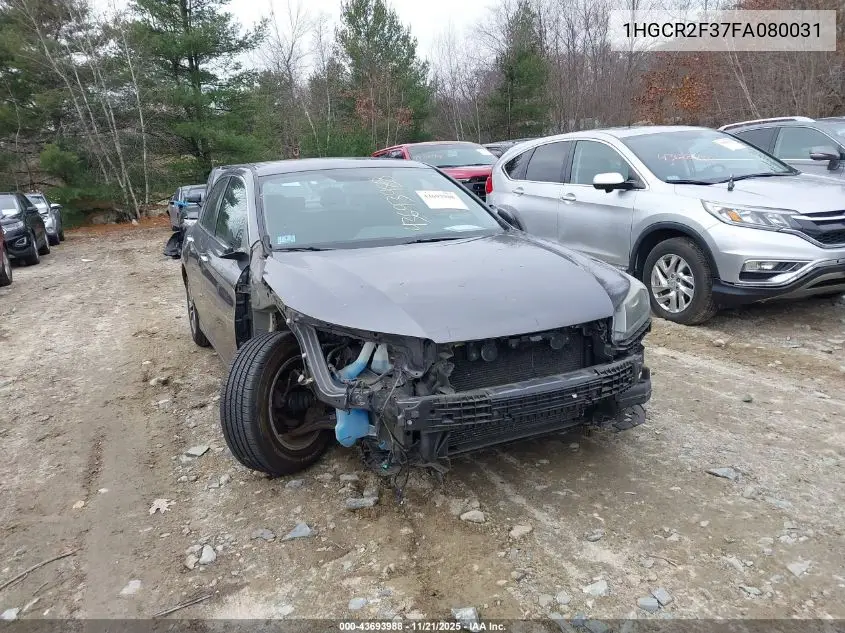 1HGCR2F37FA080031 2015 Honda Accord Lx