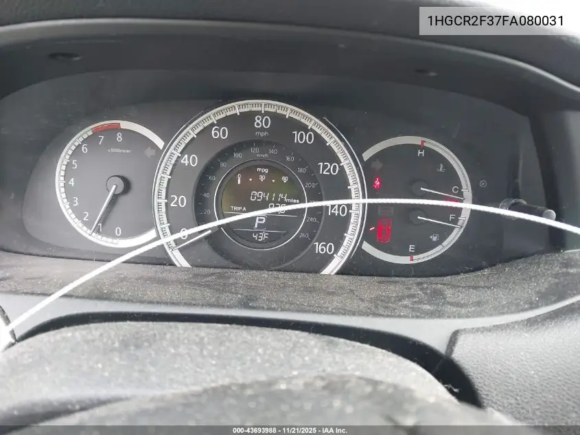 1HGCR2F37FA080031 2015 Honda Accord Lx
