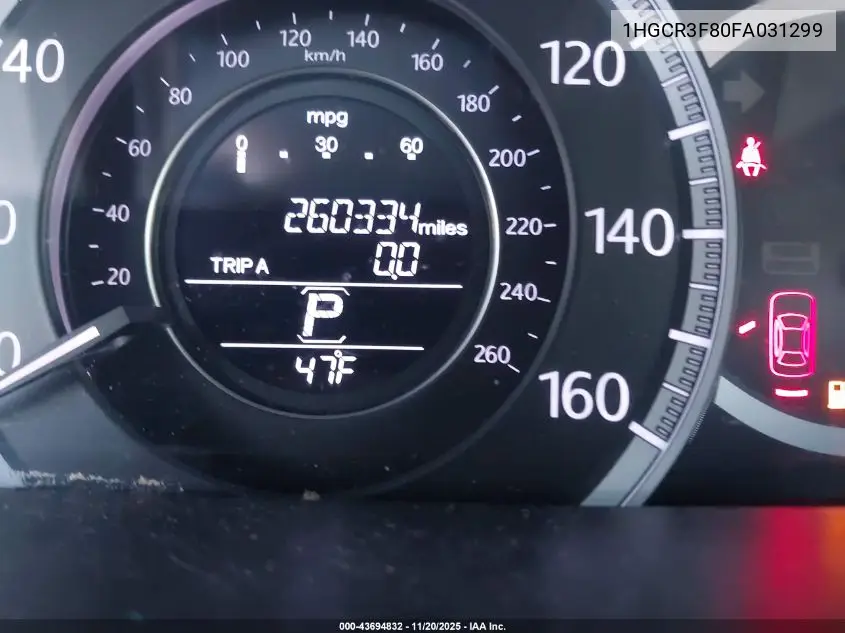 1HGCR3F80FA031299 2015 Honda Accord Ex-L V-6