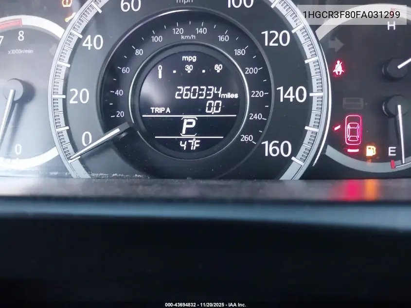 1HGCR3F80FA031299 2015 Honda Accord Ex-L V-6
