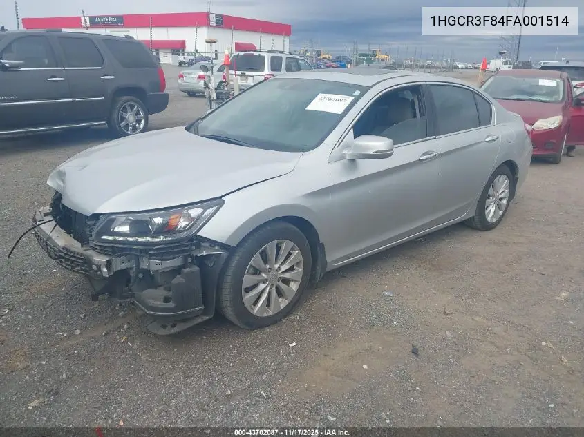 1HGCR3F84FA001514 2015 Honda Accord Ex-L V-6