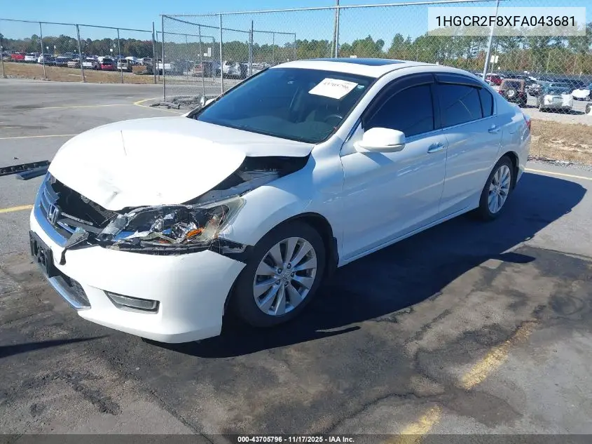 1HGCR2F8XFA043681 2015 Honda Accord Ex-L