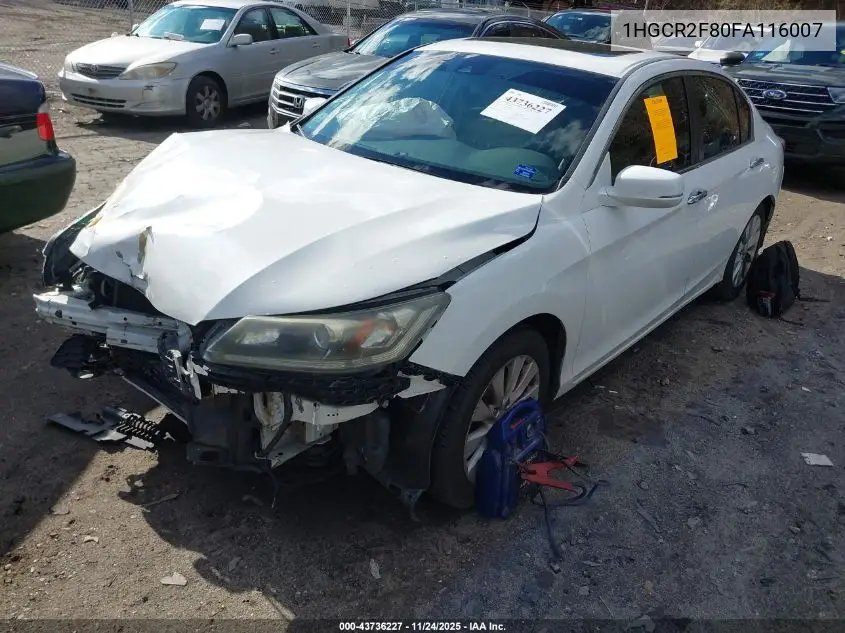 1HGCR2F80FA116007 2015 Honda Accord Ex-L