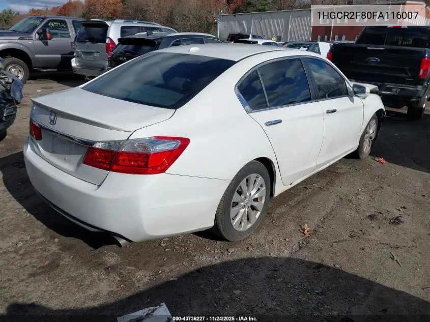 1HGCR2F80FA116007 2015 Honda Accord Ex-L