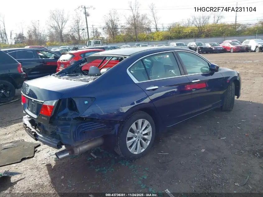 1HGCR2F74FA231104 2015 Honda Accord Ex