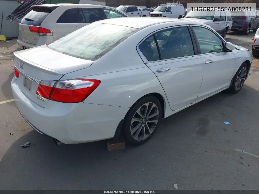 1HGCR2F55FA008231 2015 Honda Accord Sport