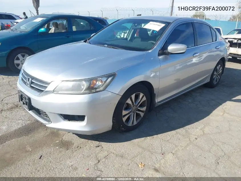 1HGCR2F39FA200072 2015 Honda Accord Lx