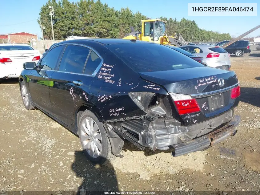 1HGCR2F89FA046474 2015 Honda Accord Ex-L