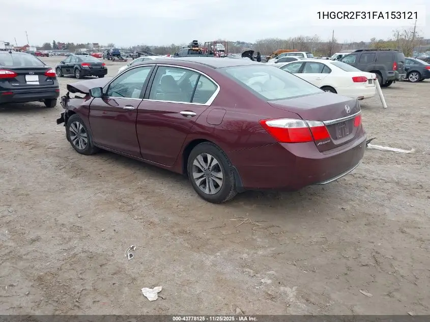 1HGCR2F31FA153121 2015 Honda Accord Lx