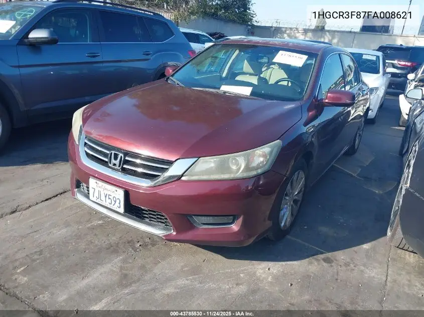 1HGCR3F87FA008621 2015 Honda Accord Ex-L V-6
