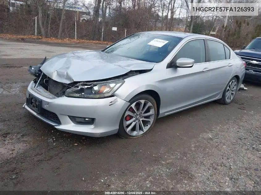 1HGCR2F57FA126393 2015 Honda Accord Sport