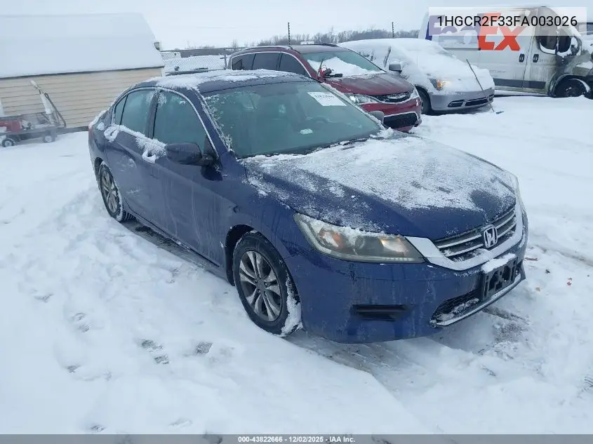 1HGCR2F33FA003026 2015 Honda Accord Lx