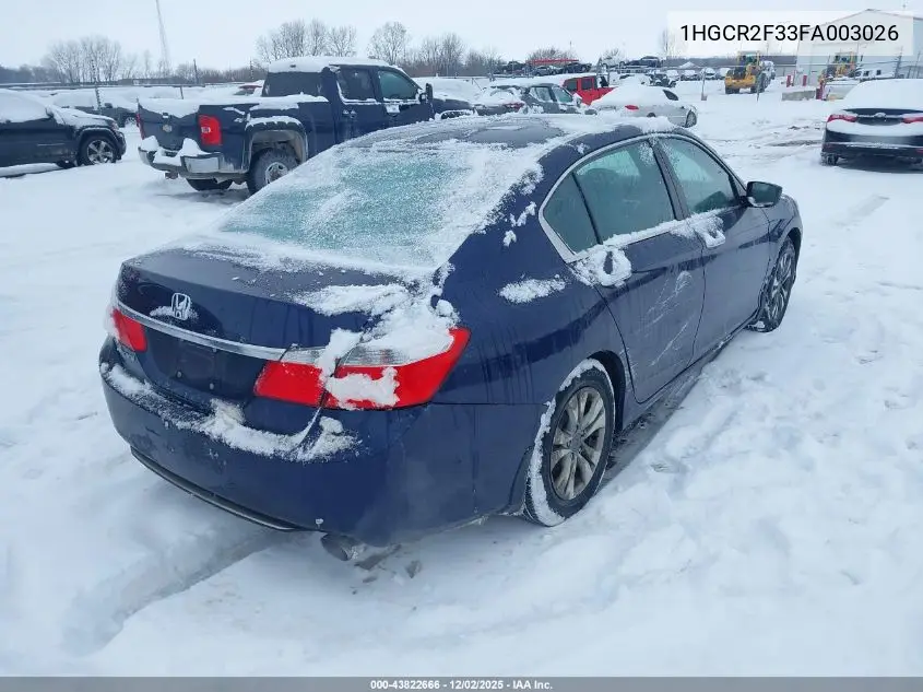 1HGCR2F33FA003026 2015 Honda Accord Lx