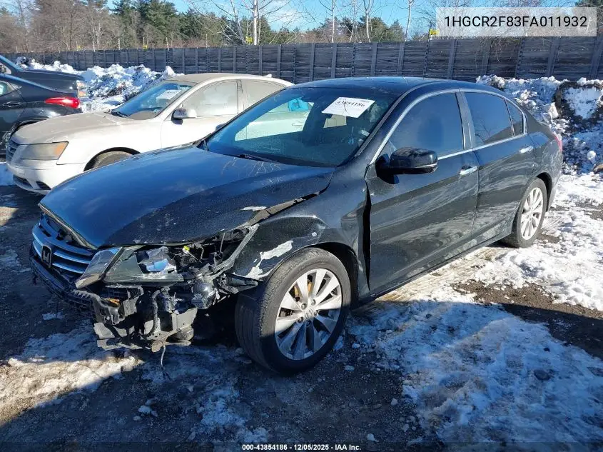 1HGCR2F83FA011932 2015 Honda Accord Ex-L