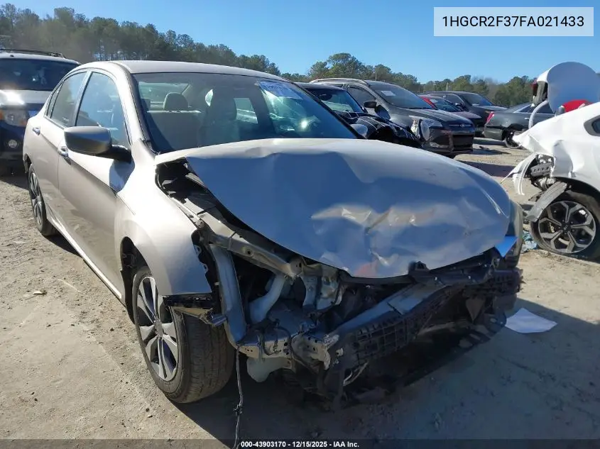 1HGCR2F37FA021433 2015 Honda Accord Lx