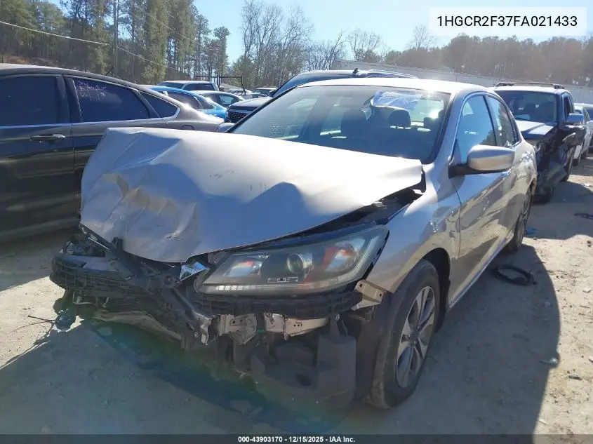 1HGCR2F37FA021433 2015 Honda Accord Lx