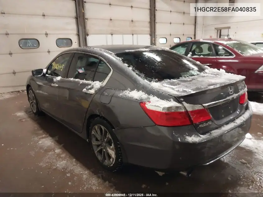 1HGCR2E58FA040835 2015 Honda Accord Sport