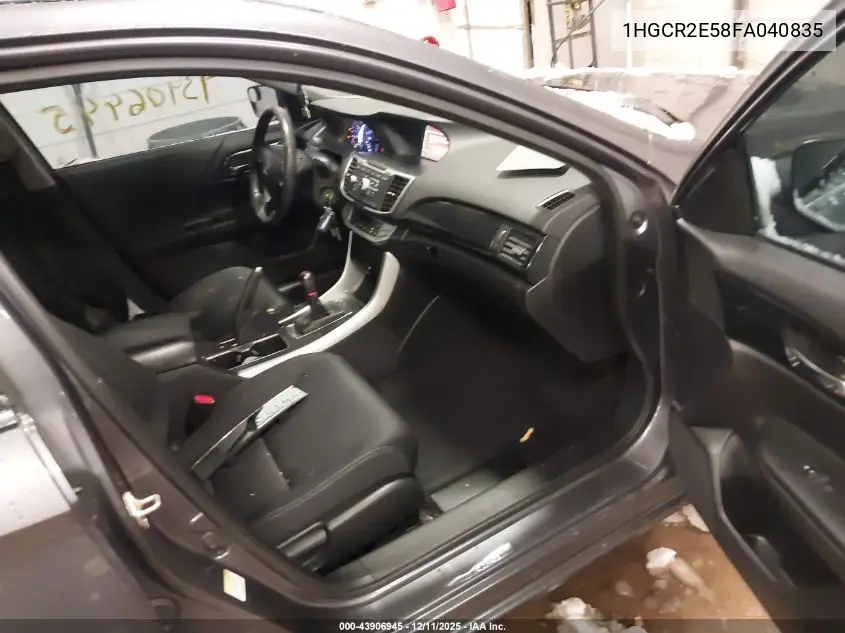 1HGCR2E58FA040835 2015 Honda Accord Sport