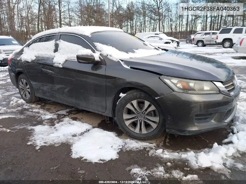 1HGCR2F38FA040363 2015 Honda Accord Lx