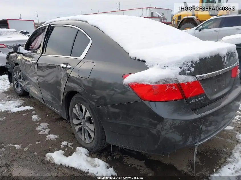 1HGCR2F38FA040363 2015 Honda Accord Lx