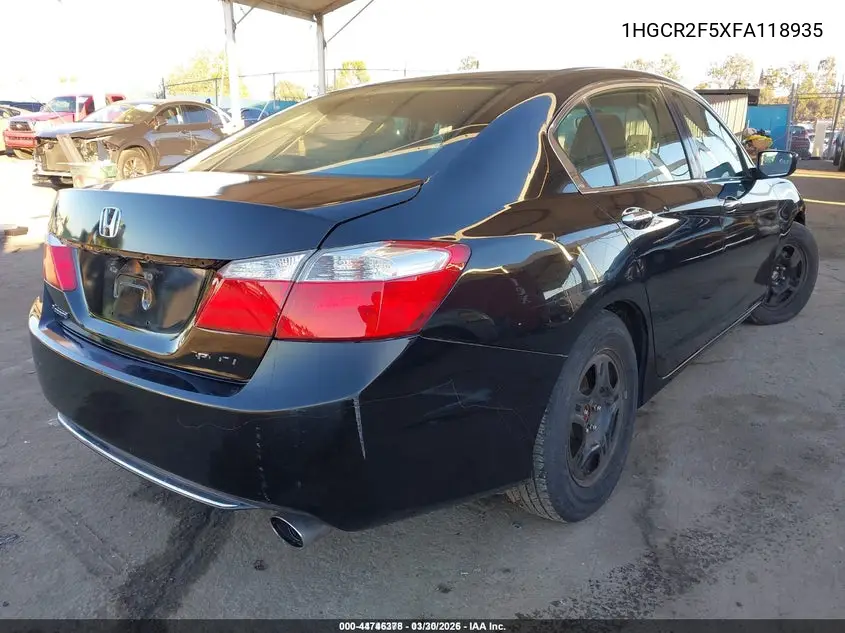1HGCR2F5XFA118935 2015 Honda Accord Sport