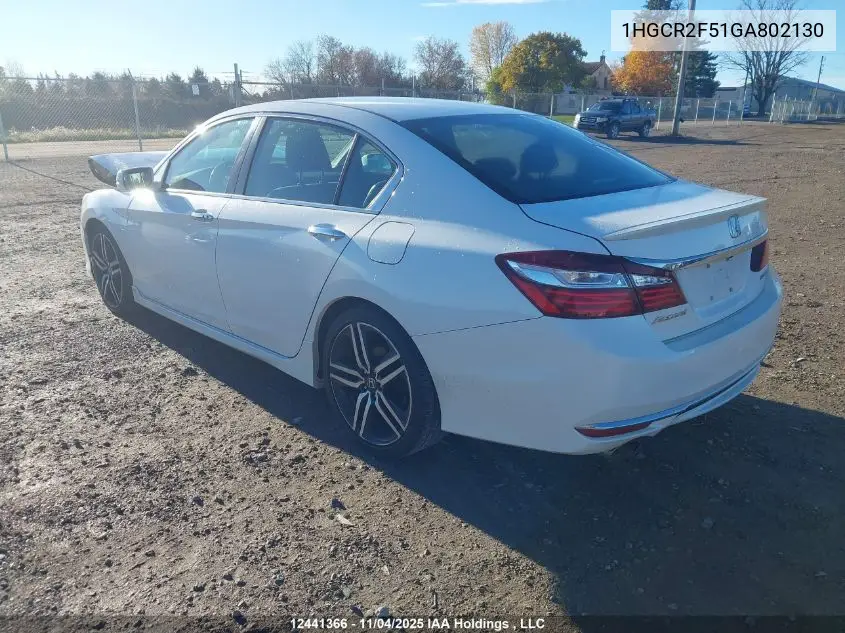 1HGCR2F51GA802130 2016 Honda Accord Sport