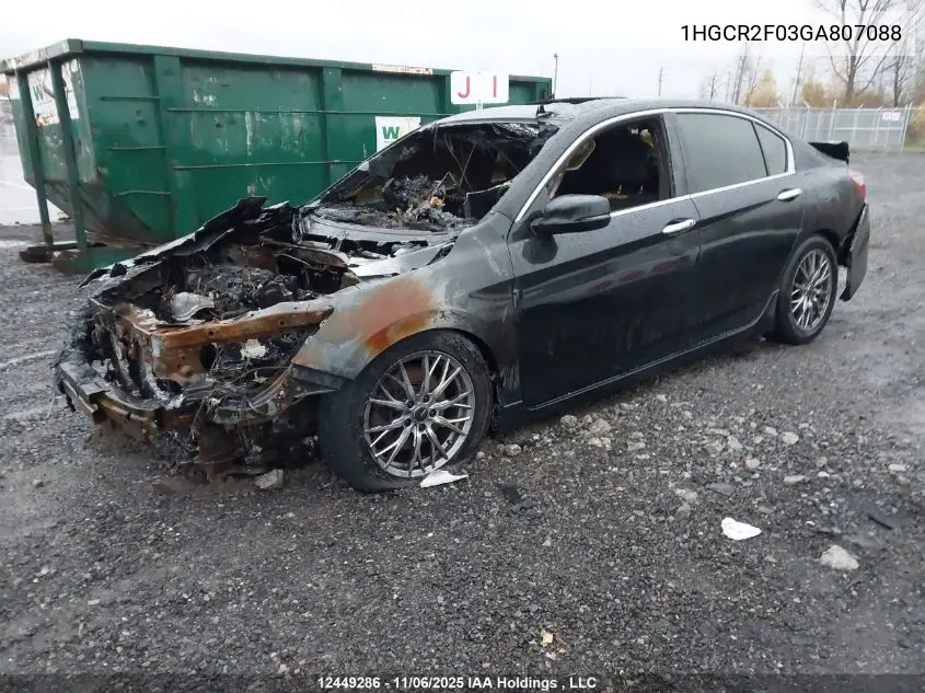1HGCR2F03GA807088 2016 Honda Accord Touring