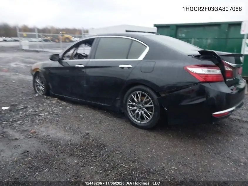 1HGCR2F03GA807088 2016 Honda Accord Touring
