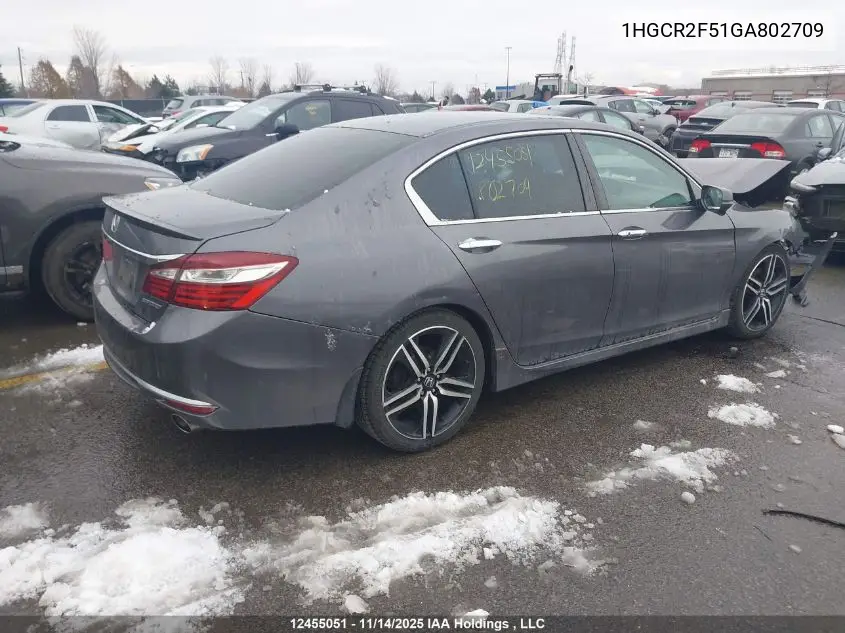 1HGCR2F51GA802709 2016 Honda Accord Sport
