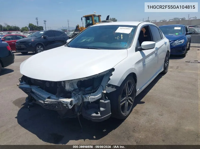 1HGCR2F55GA104815 2016 Honda Accord Sport