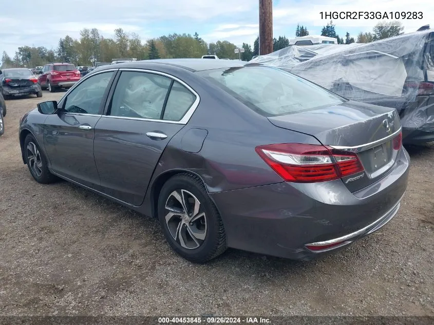 2016 Honda Accord Lx VIN: 1HGCR2F33GA109283 Lot: 40453845