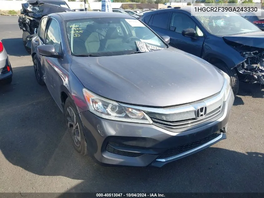 1HGCR2F39GA243330 2016 Honda Accord Lx