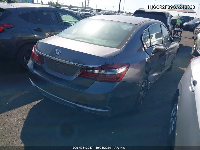 1HGCR2F39GA243330 2016 Honda Accord Lx