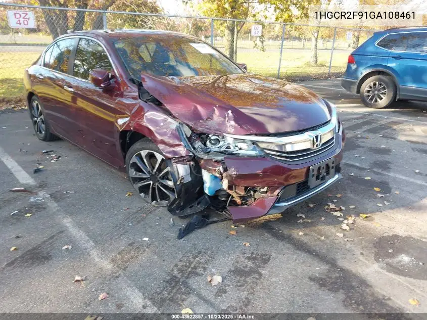 1HGCR2F91GA108461 2016 Honda Accord Ex-L