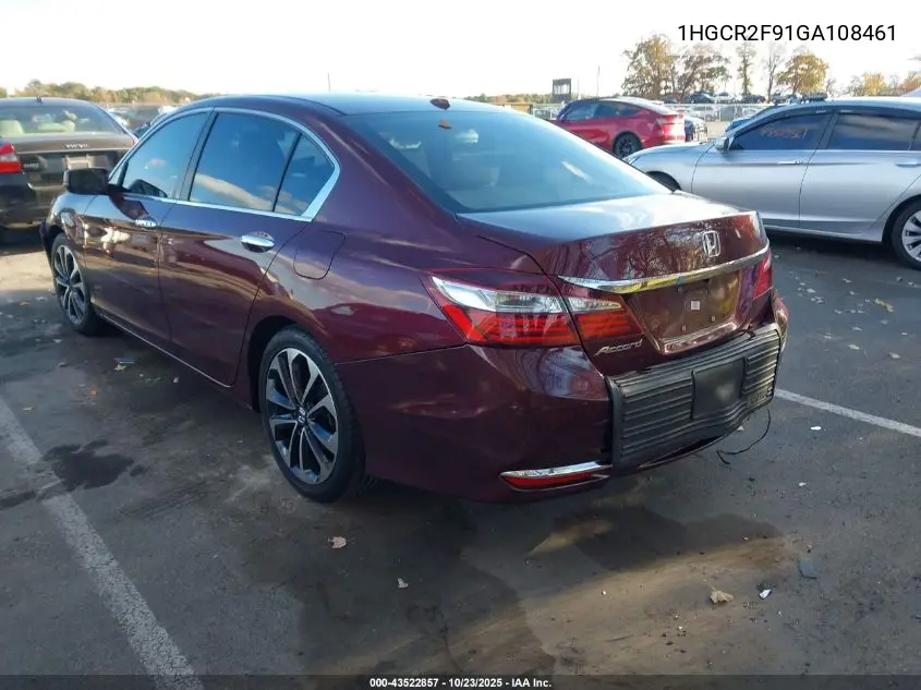 1HGCR2F91GA108461 2016 Honda Accord Ex-L