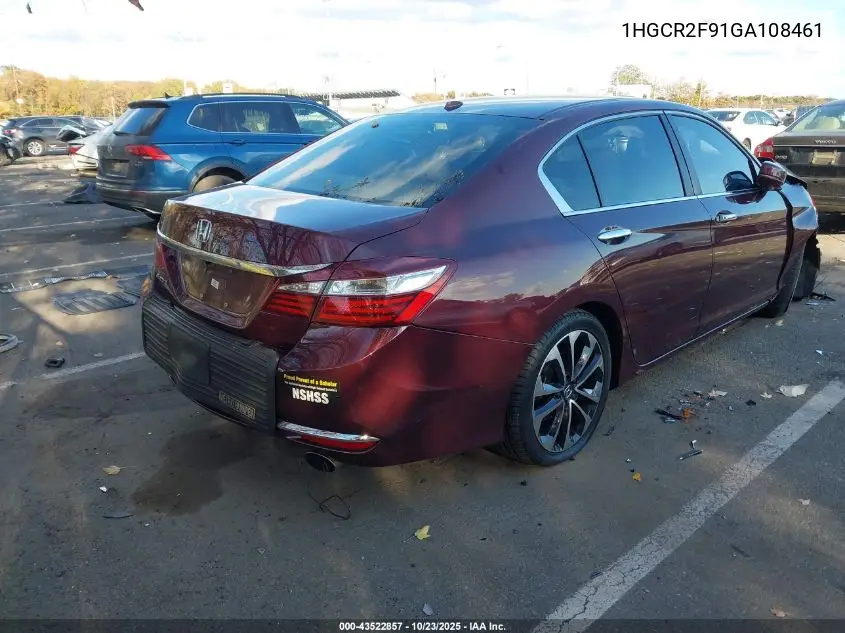 1HGCR2F91GA108461 2016 Honda Accord Ex-L