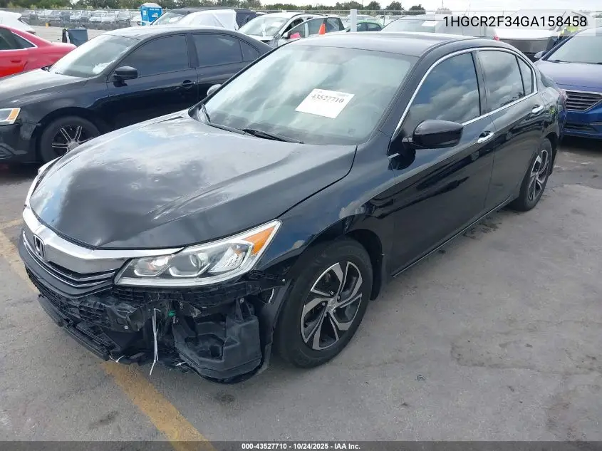 1HGCR2F34GA158458 2016 Honda Accord Lx