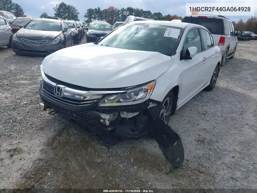 1HGCR2F44GA064928 2016 Honda Accord Lx